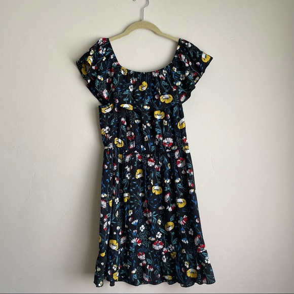 Band of Gypsies Blue Floral Sleeveless Mini Dress - Picture 1 of 5